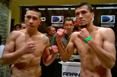 Sergio Escobar y Luis Rueda luego de bajar de la bÃ¡scula.