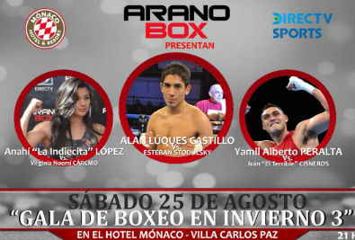 Afiche de la gran velada del sÃ¡bado 25/8 en Carlos Paz