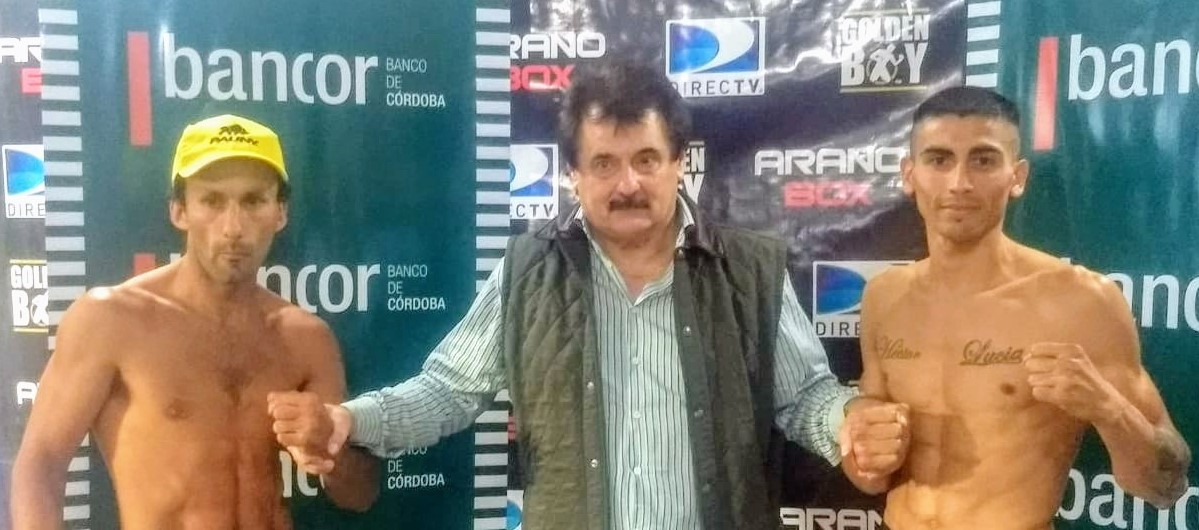 Sarmiento y Aristules luego de dar el peso este viernes por la tarde.